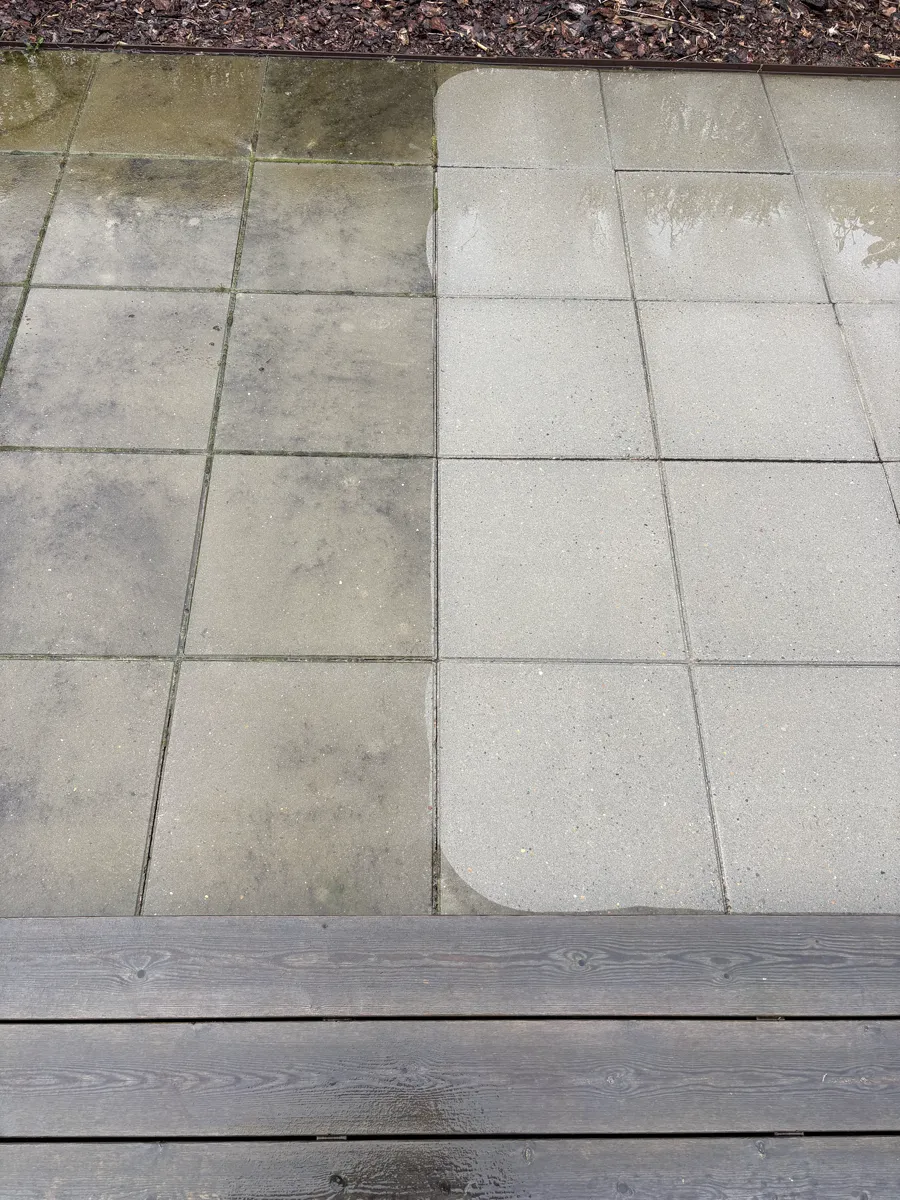 Fliserens — terrasse før/efter